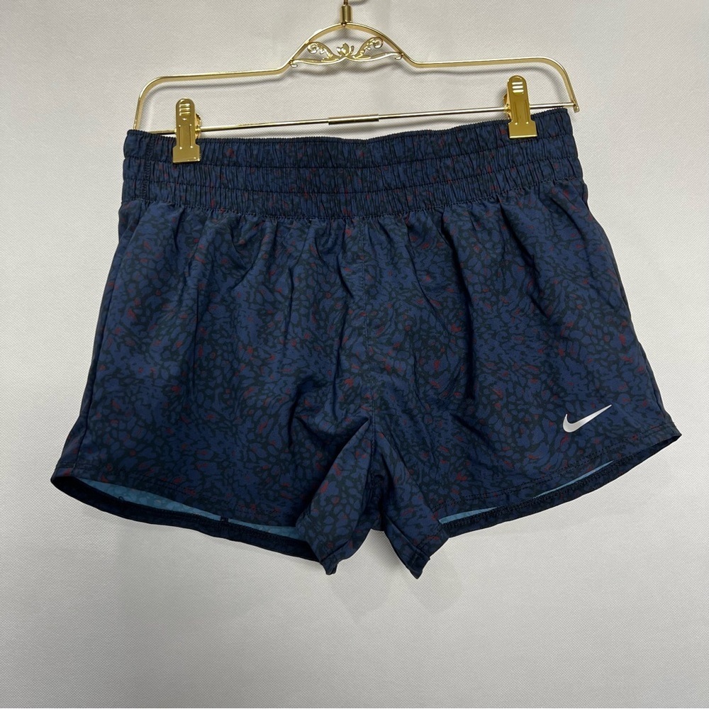 Nike Running Dri-Fit Athletic Shorts Size Small Built-In Briefs Navy Blue